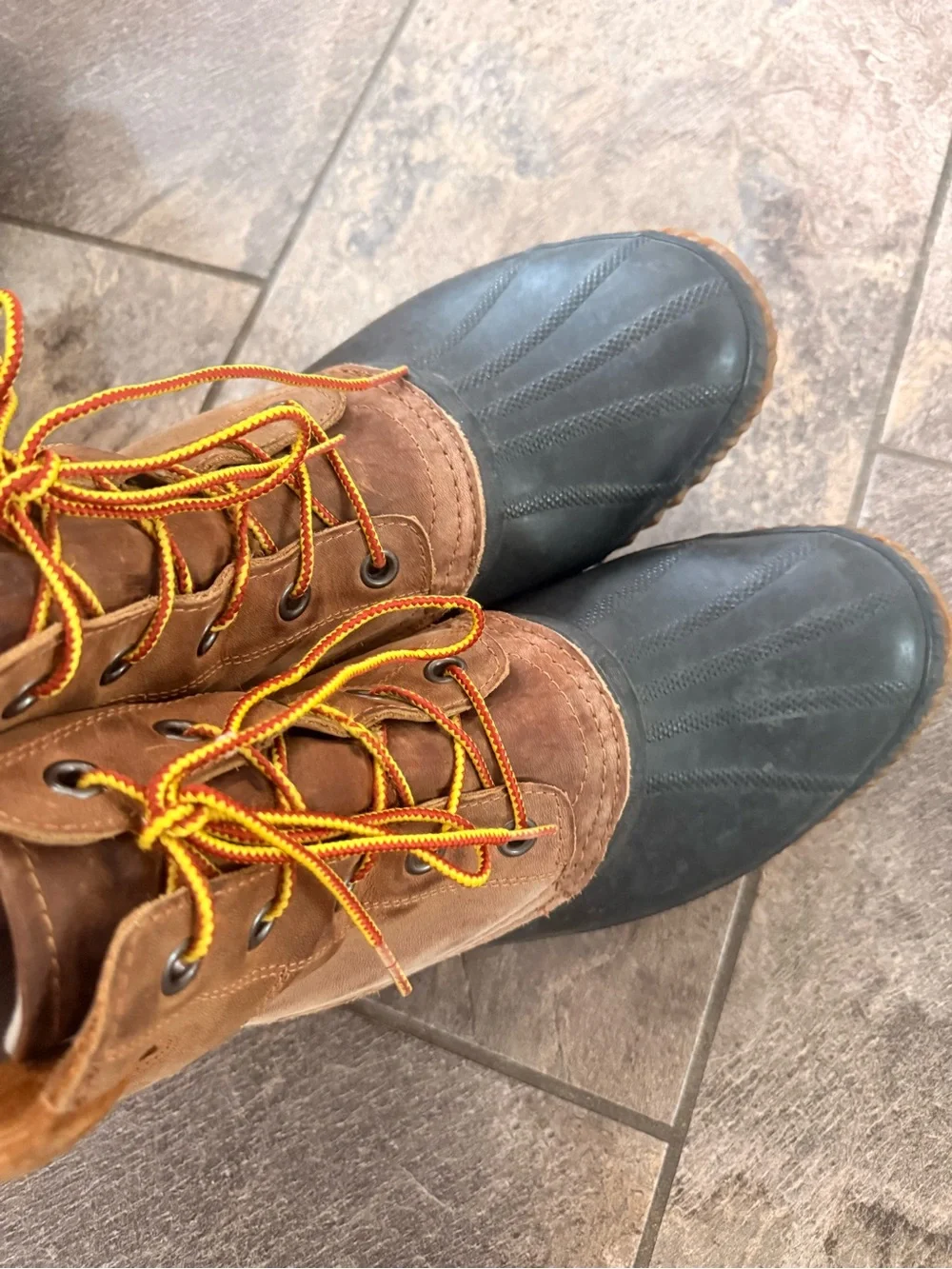 Sorel Men's Brown Leather Lace Up Duck Boots size 12 (Waterproof)
